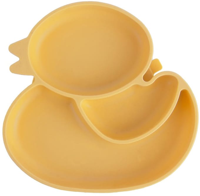 Orion - Kindertafelgerei - Gele Eend Silicoon - Delen Bord - 19,5x19 cm