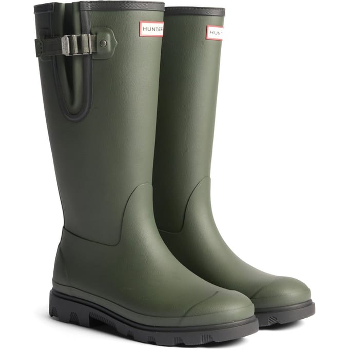 Hunter Field Downpour Boot Rubber Dames Donkergroen/Zwart Wellingtonlaarzen