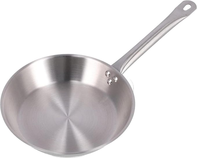 Well Home Frying Pan Diameter 22 x 5 cm, Stainless Steel, Suitable for Induction, Non-Stick Coating