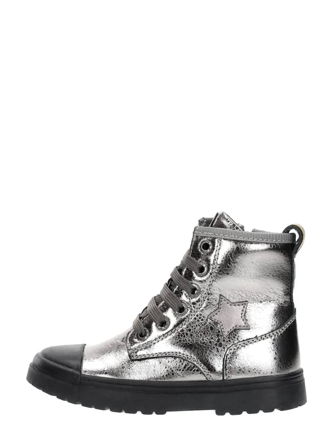 Bikerboots | Meisjes | Old Silver Metallic | Leer | Shoesme | Maat 25