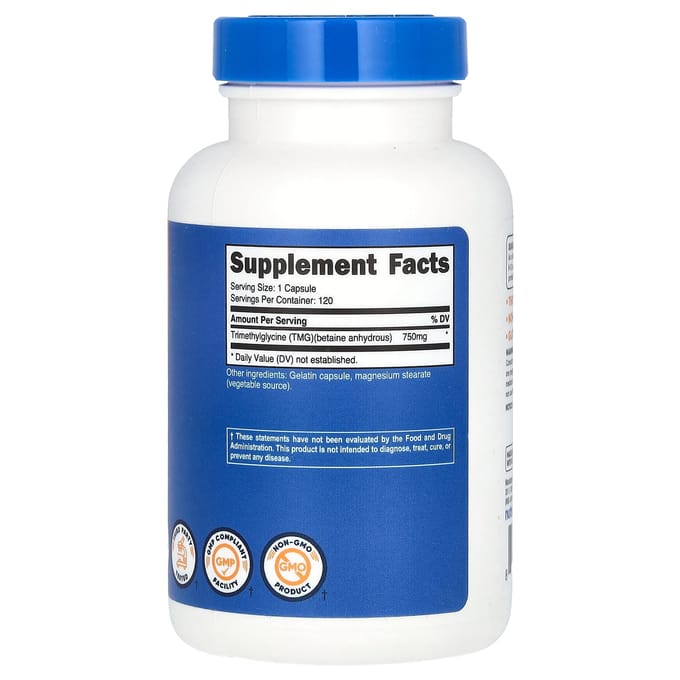 Tmg (Triméthylglycine), 750mg, 120 capsules