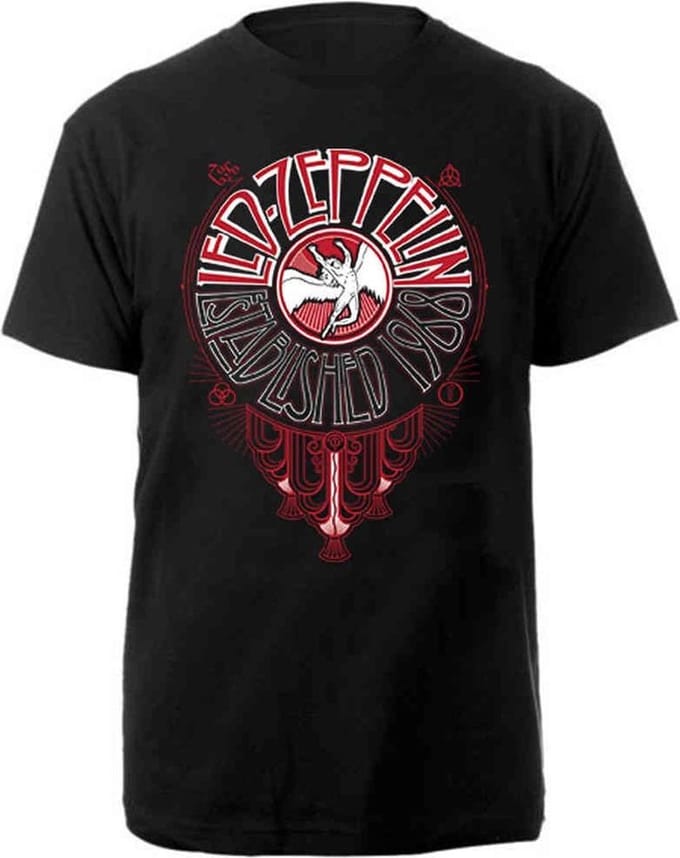 Led Zeppelin - Deco Circle Heren T-shirt - S - Zwart