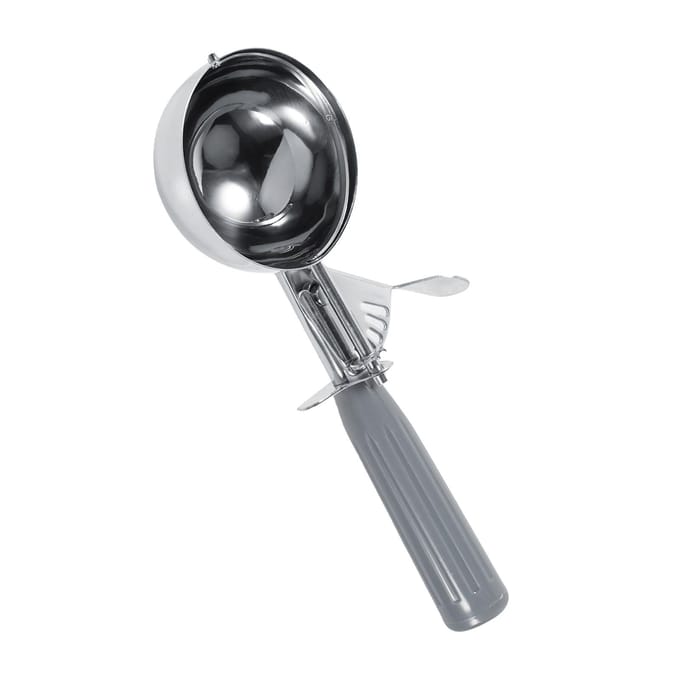 Cuillère à glace pratique en acier inoxydable avec manche en plastique (7.2cm) gray