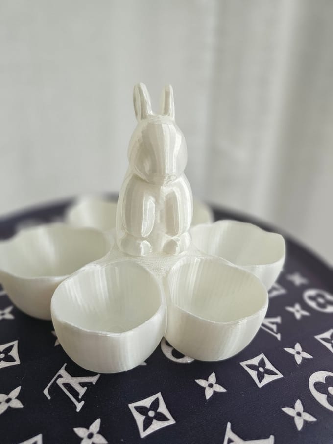 3D-geprinte Eierhouder met Paashaas – Organizer voor Paaseieren