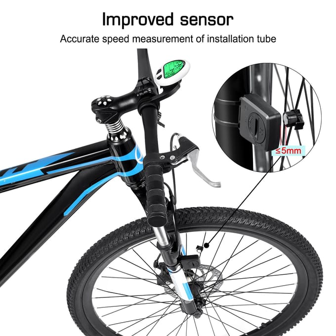Fietssnelheidsmeter Bekabelde/draadloze fietscomputer Kilometerteller Fietssnelheidsmeter Wired wit