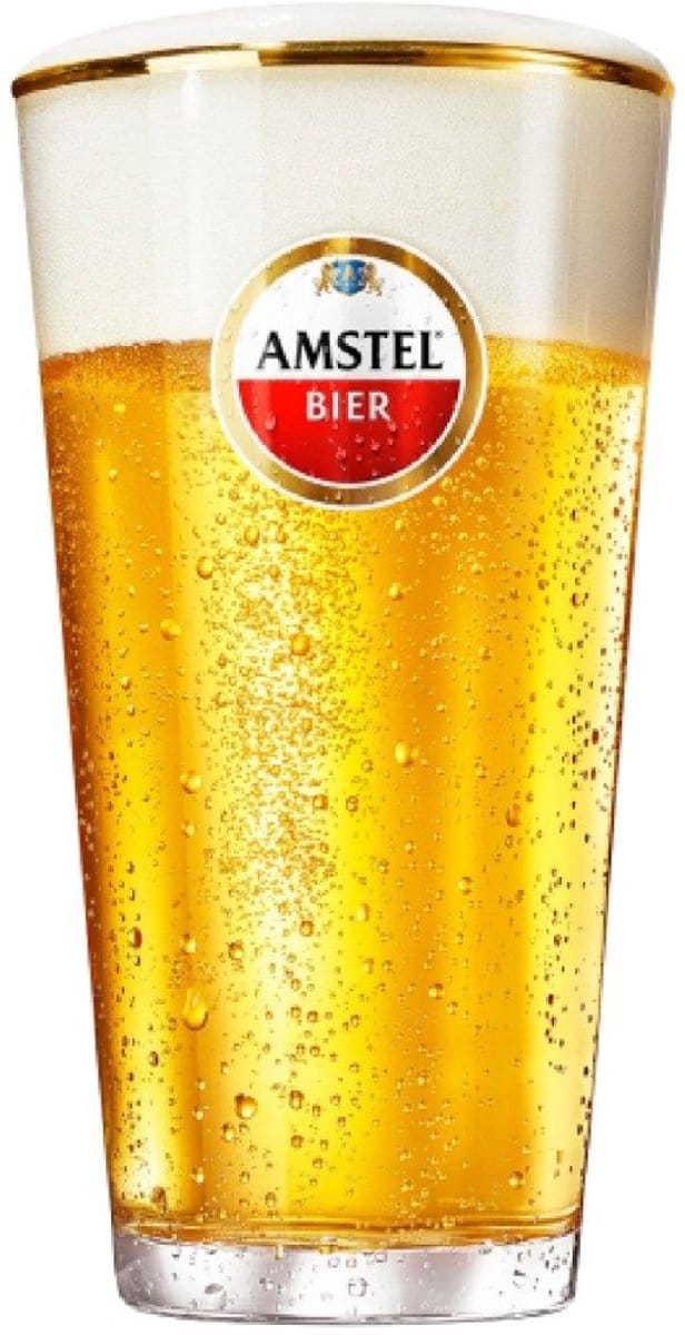 Amstel Bierglas Vaasje 25cl Gold Rim Doos 12 Stuks - Mancave - Horecaglas