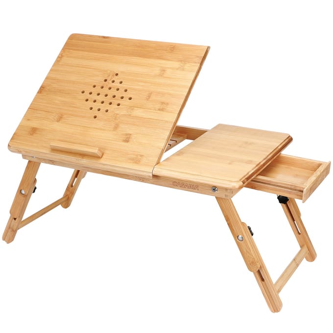 CASARIA Laptop Standaard- Lade Ventilatiegaten Verstelbaar- 55 x 35 cm