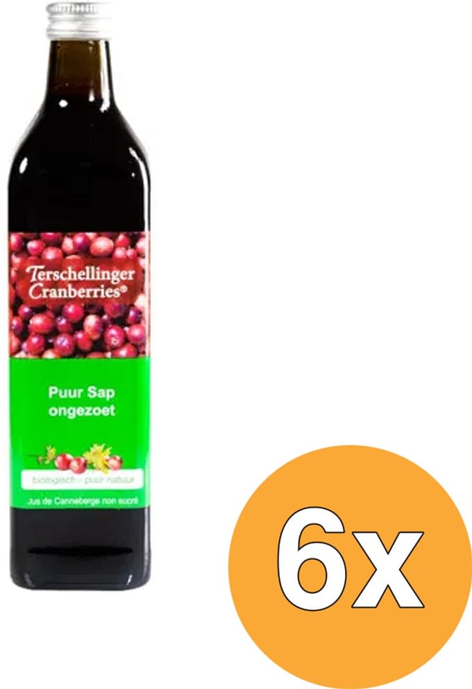 Terschellinger Cranberrysap Ongezoet Eko 750 ml 6x
