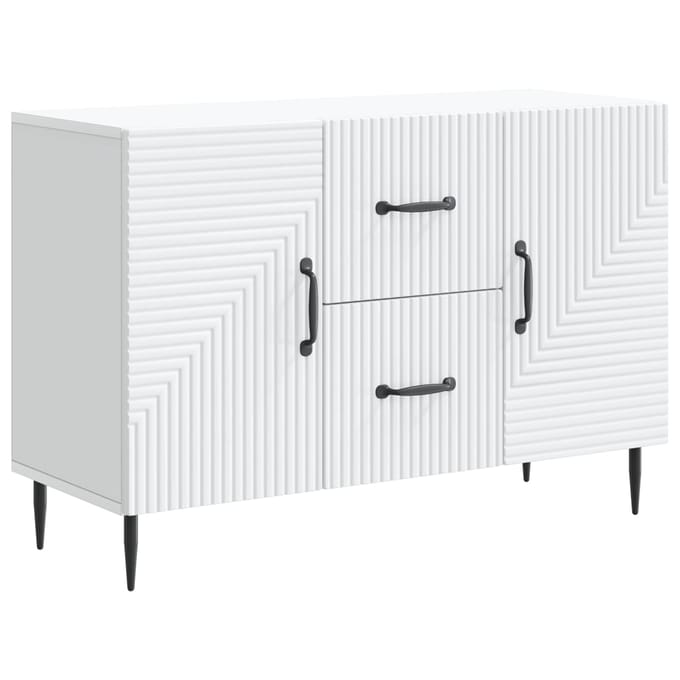 vidaXL - Dressoir - Wit - 89 - x - 34,5 - x - 60 - cm - Bewerkt - hout