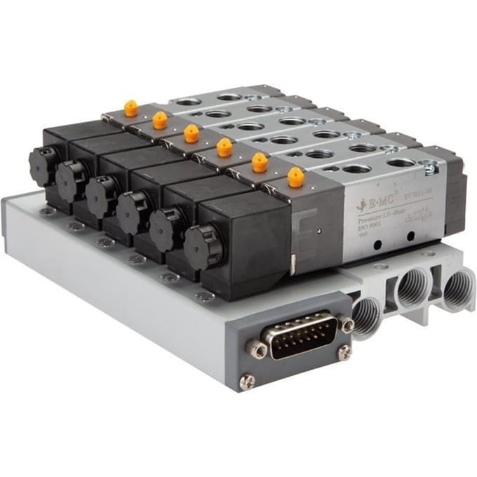 G1/8'' 12x pneumatisch ventiel terminal 24V DC 1,5-8bar/21,0-112psi Meerpolig E.MC