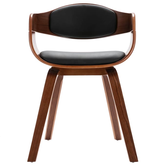 vidaXL - Eetkamerstoelen - 2 - st - gebogen - hout - en - kunstleer