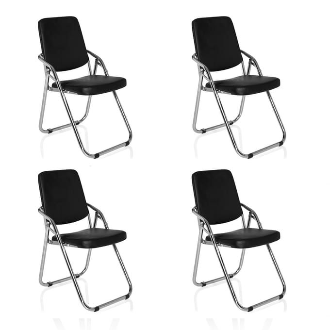 Vergaderstoel / bezoekersstoel ESTO PU, 4 Set zwart hjh OFFICE