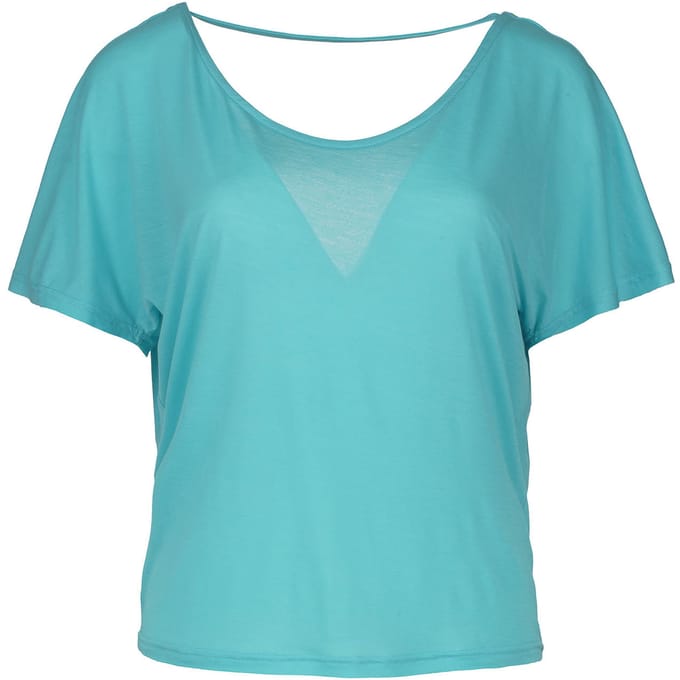 Top dos drapé turquoise