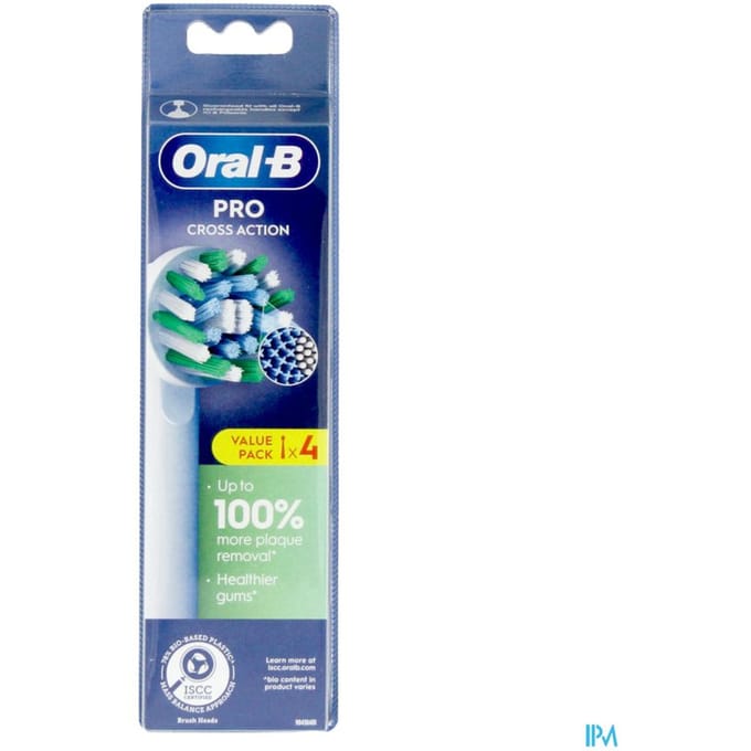 Oral-B Cross Action Pro - Opzetborstels - Met CleanMaximiser Technologie - 4 Stuks