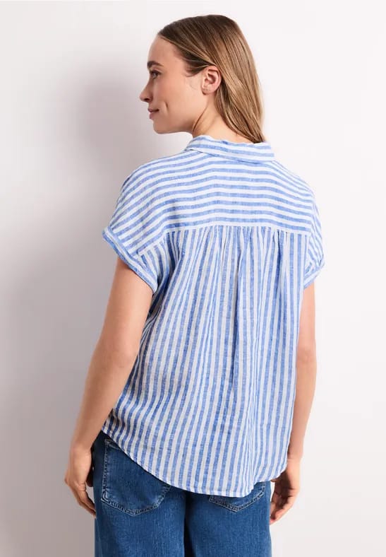 Gestreepte linnen blouse