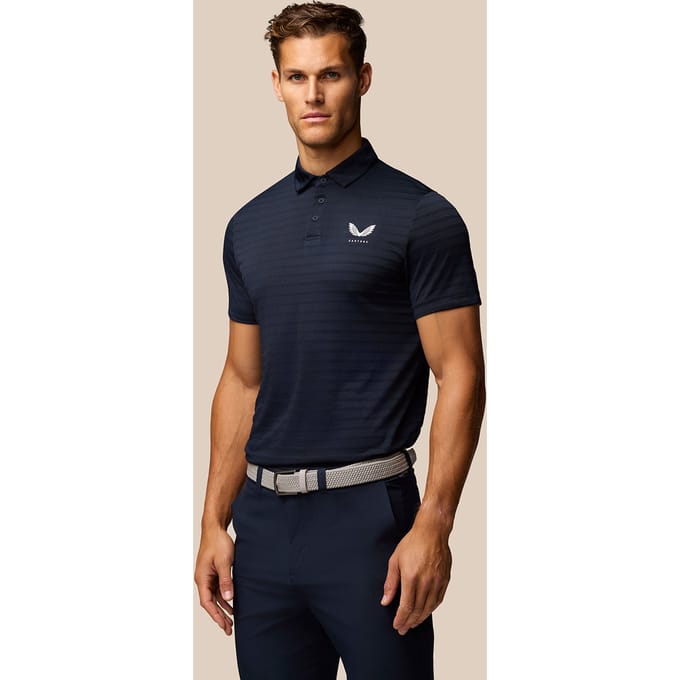 Castore Pinnacle Pique Stripe Korte Mouw Poloshirt Blauw M Man