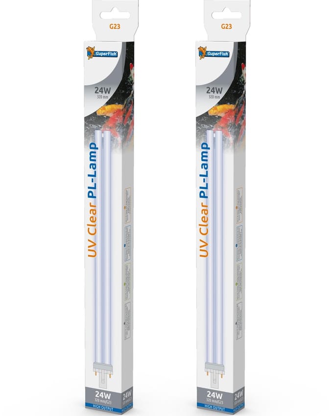 Superfish UV PL 24 watt vervangingslamp (G23) 2 stuks