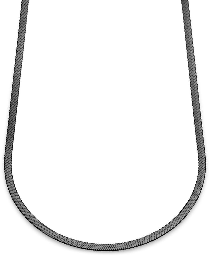 Essentials | 5 mm Gunmetal Zwarte Ketting met Visgraatschakels