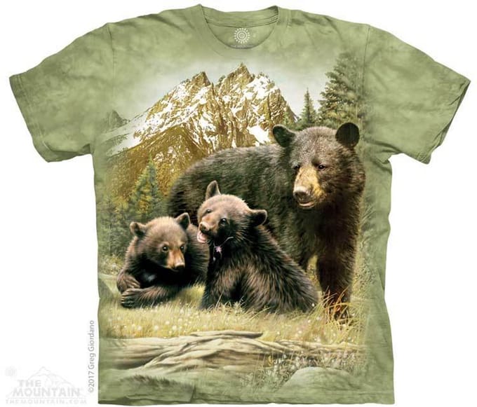 KIDS T-shirt Black Bear Family L