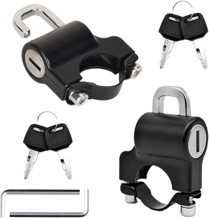 Helm slot - Motorfiets accessoires - Diefstalpreventie - Universele pasvorm - 2 stuks - Zwart