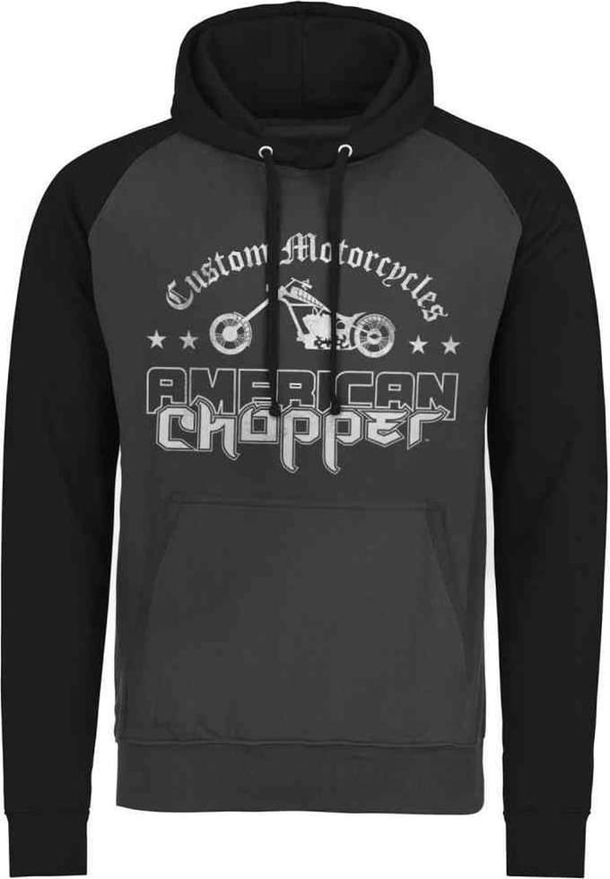 American Chopper Hoodie/trui -S- Washed Logo Grijs/Zwart