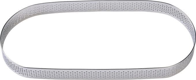 BrandNewCake® Taartring RVS - Ovaal Geperforeerd 22,5x9x2cm - Kookring - Bakring