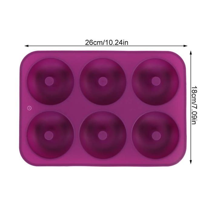 6-Holte Siliconen Donut Bakvorm Donut Chocoladevorm Magnetron Vriezer Veilig(Paars) blue