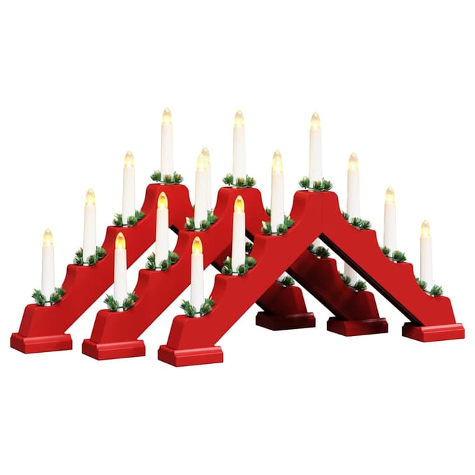 vidaXL - Kerst - Kaarsbrug - 3 - st - 7 - LED's - Warmwit - 39,5 - x - 5 - x - 29 - cm