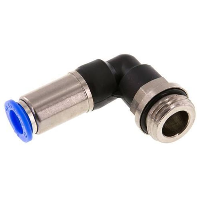 10mm & G1/2'' Zelfsluitende L-insteekkoppeling Vernikkeld messing/PBT buitendraad 0-10 bar