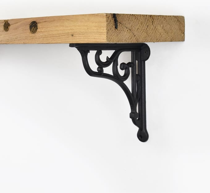 Barnwoodweb Plankdragers Staal Rustic - 17x18 cm - Trendy Stoere Industriële Mat Zwarte Planken Dragers - Stalen Schapdragers