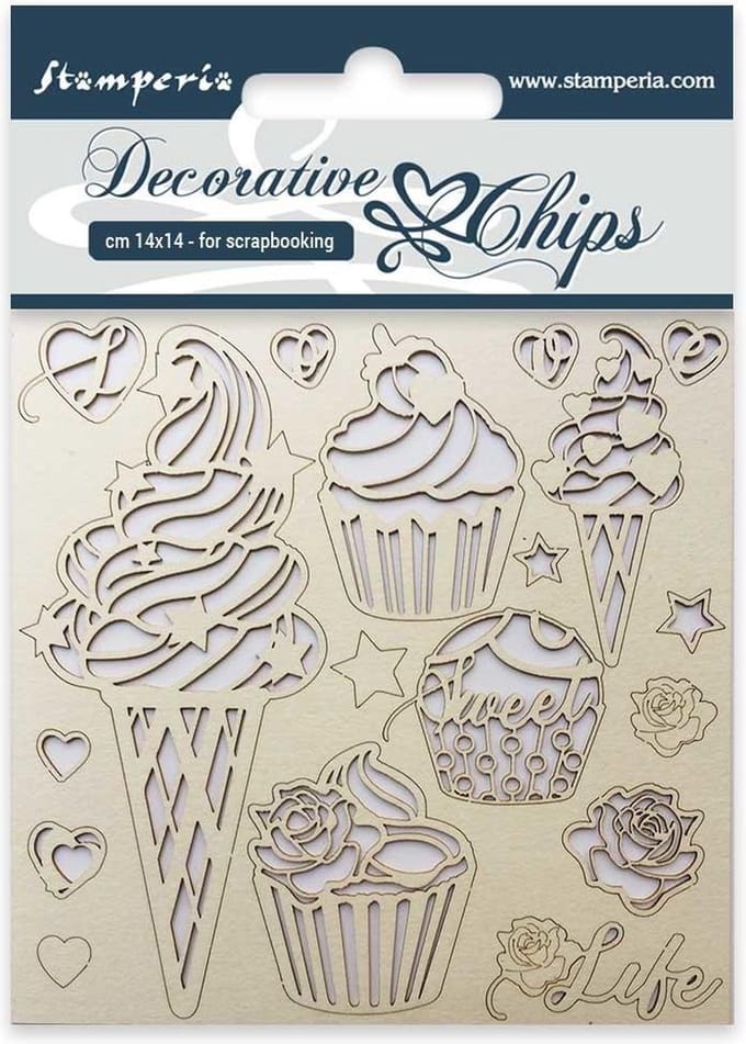 Stamperia Decorative Chips Ice Cream (SCB14)