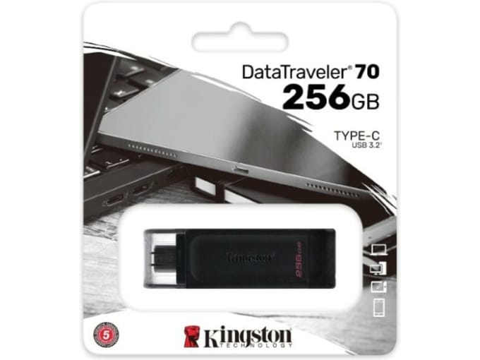 Kingston USB Stick 256GB - DataTraveler 70 - USB-C 3.2 - 100 MB/s