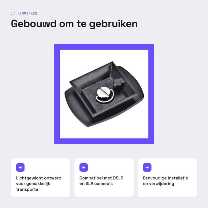 Dailygoods- Snelkoppelingsplaatklem Lichtgewicht - Verstelbare Klem - Camera - Adapter - DSLR/SLR - Spionage