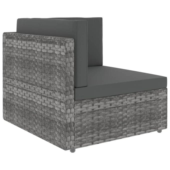 vidaXL - Hoekbank - sectioneel - poly - rattan - grijs