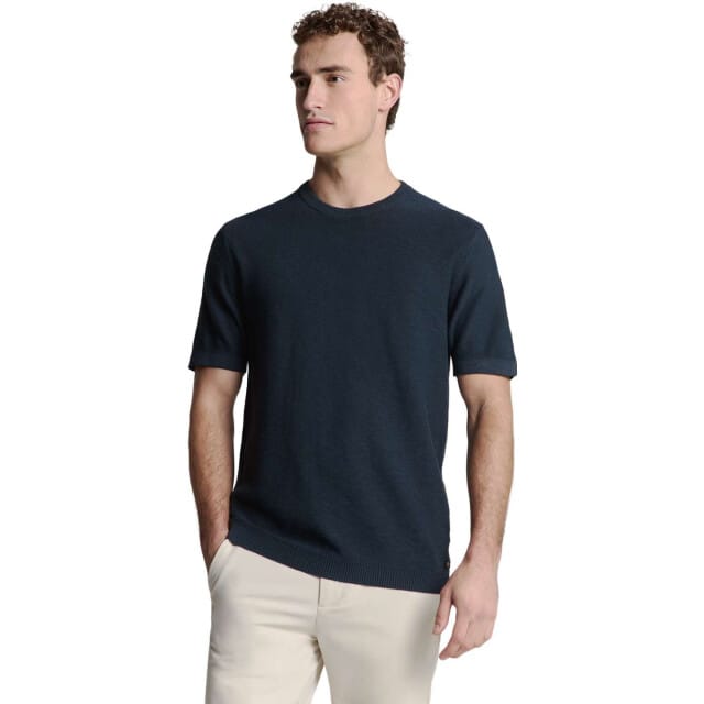 No Excess Pullover Short Sleeve Crewneck Solid Slub Knit Night Maat: L | Sweaters Outlet | Heren | Blauw