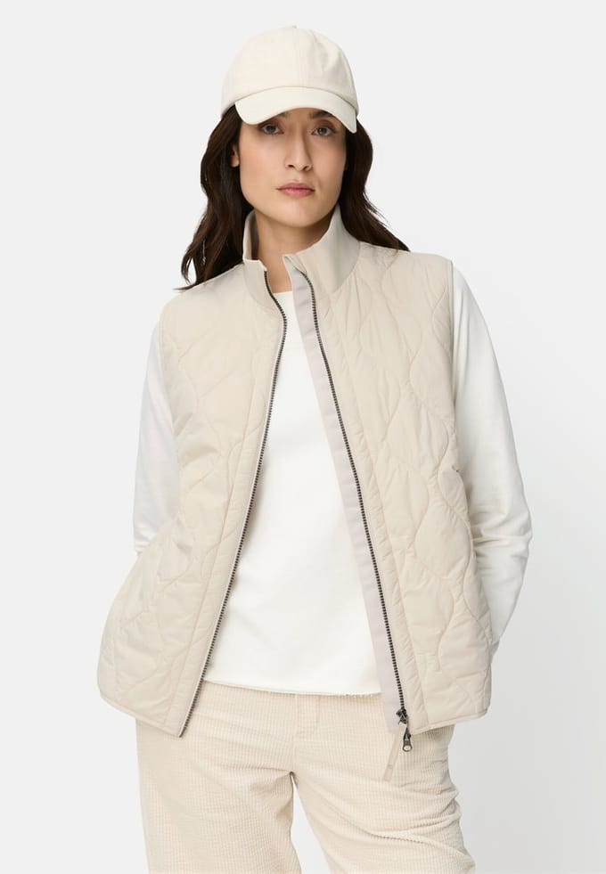camel active Weste met opstaande kraag - Maat womenswear-42 - Eik