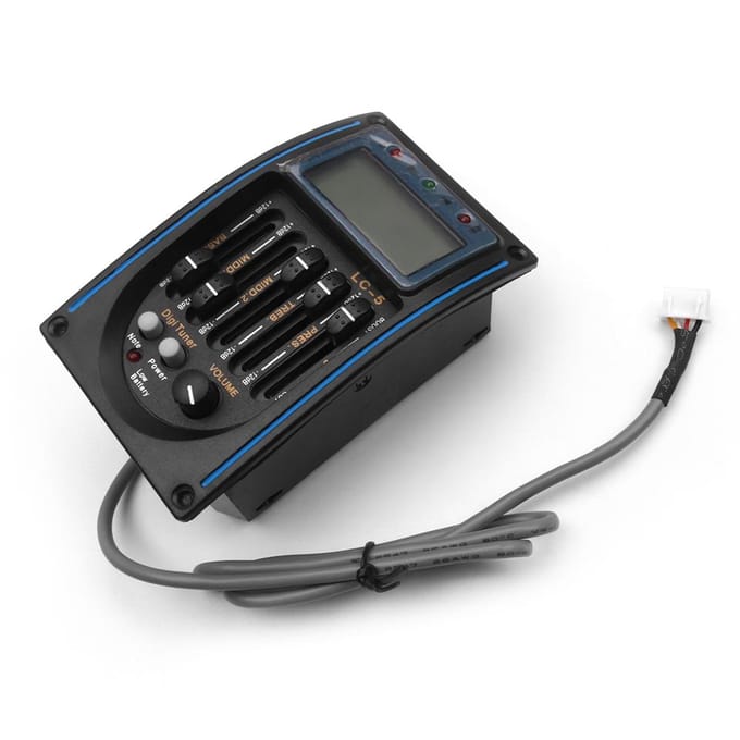Elektrische Doos Gitaar Pickup 5 Bands Equalizer Systeem Stemapparaat Piëzo LCD Scherm blauw