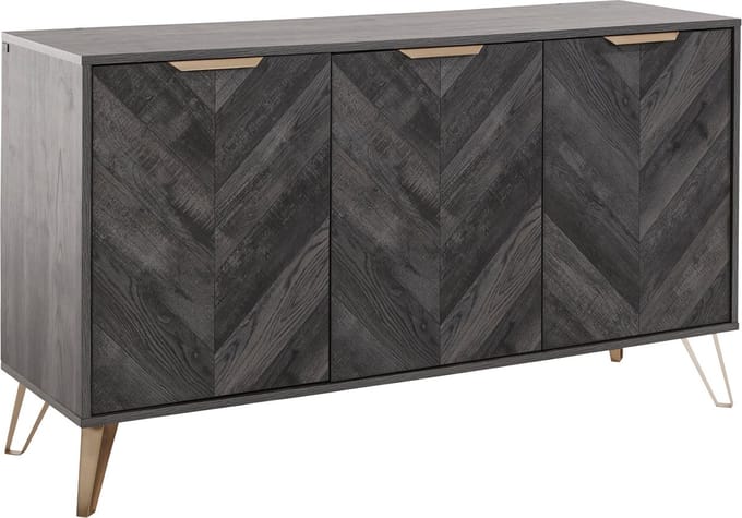 Dark-Wood-Dressoir - 3-deurs - Zwart