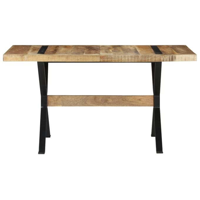 vidaXL - Eettafel - 140x70x76 - cm - ruw - mangohout