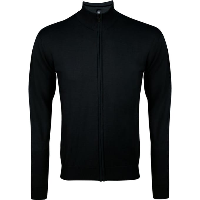 SOLS Heren Gordon Full Zip Cardigan (Zwart)