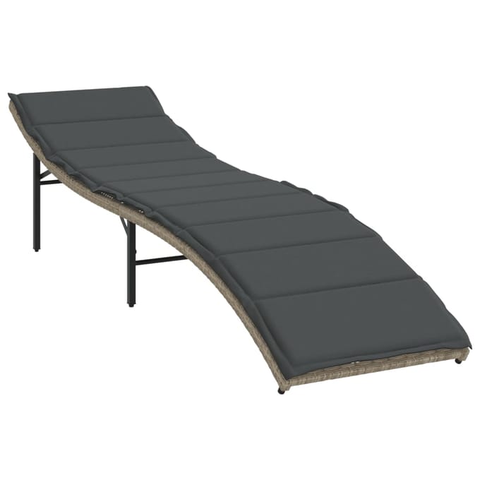 vidaXL Ligbedden 2 st met kussens poly rattan lichtgrijs