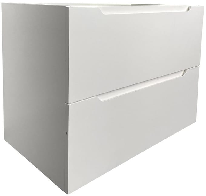Vente-unique Hangmeubel onder enkele wastafel - Wit - 80 cm - STEFANIE