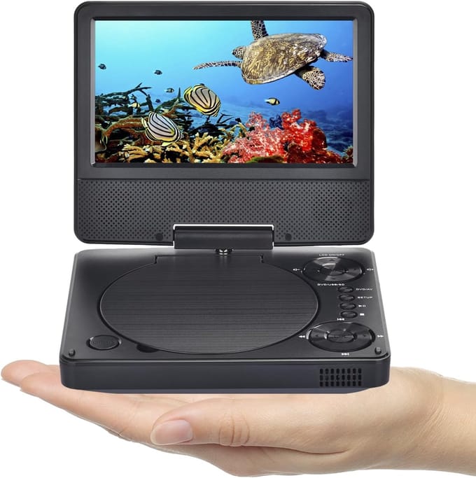 Draagbare DVD speler - Portable DVD speler - Met USB en Accu - Voor in Auto - Autoscherm