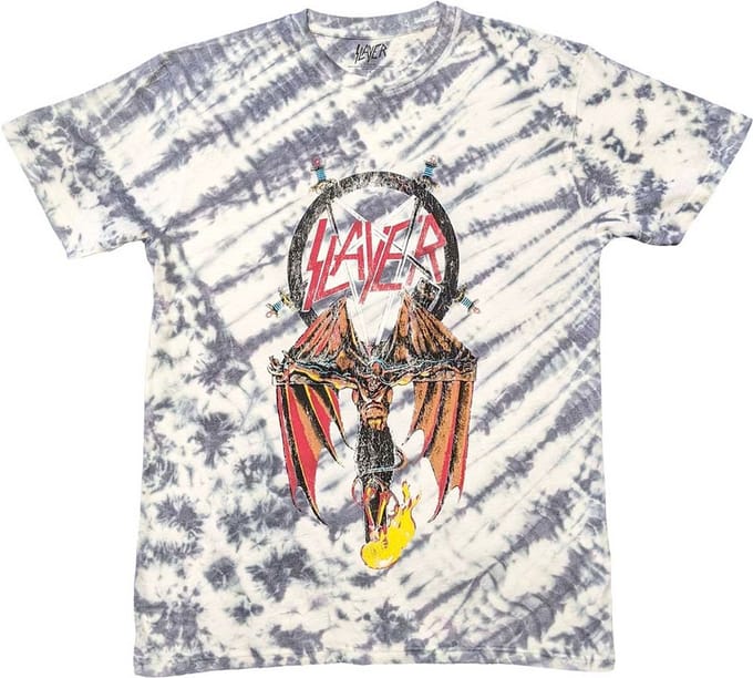 Slayer - Winged Crucifix Heren T-shirt - S - Multicolours/Blauw