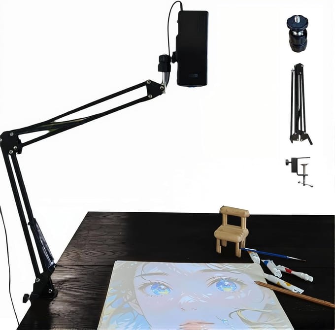 Slimme Kunstprojector - Tekentafel Projector - Schilderen en Knutselen - 360 Graden Rotatie - 2 Meter Scherm - Metaal