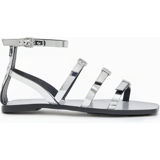 AllSaints Lore Sandal Mirror Silver Taglia: 41 | Infradito Outlet | Donna | Grigio