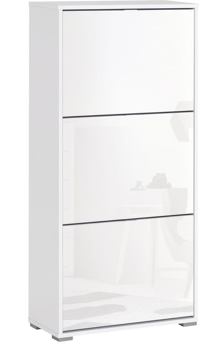 HOMCOM-Klapbare schoenenkast-60x26x124cm-MDF-Wit gelakt