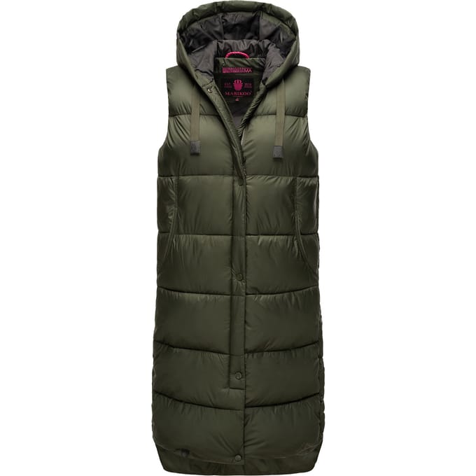 Marikoo Sayorii dames winterbodywarmer – lang, warm & met capuchon