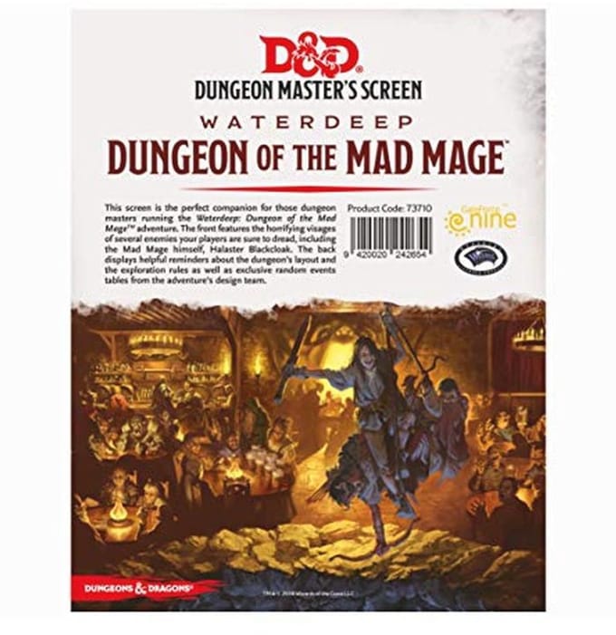 D&D Waterdeep Dungeon of the Mad Mage - DM Scherm voor Rollenspellen
