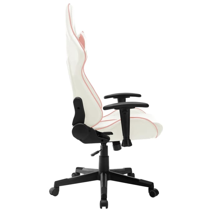 vidaXL - Gamestoel - kunstleer - wit - en - roze